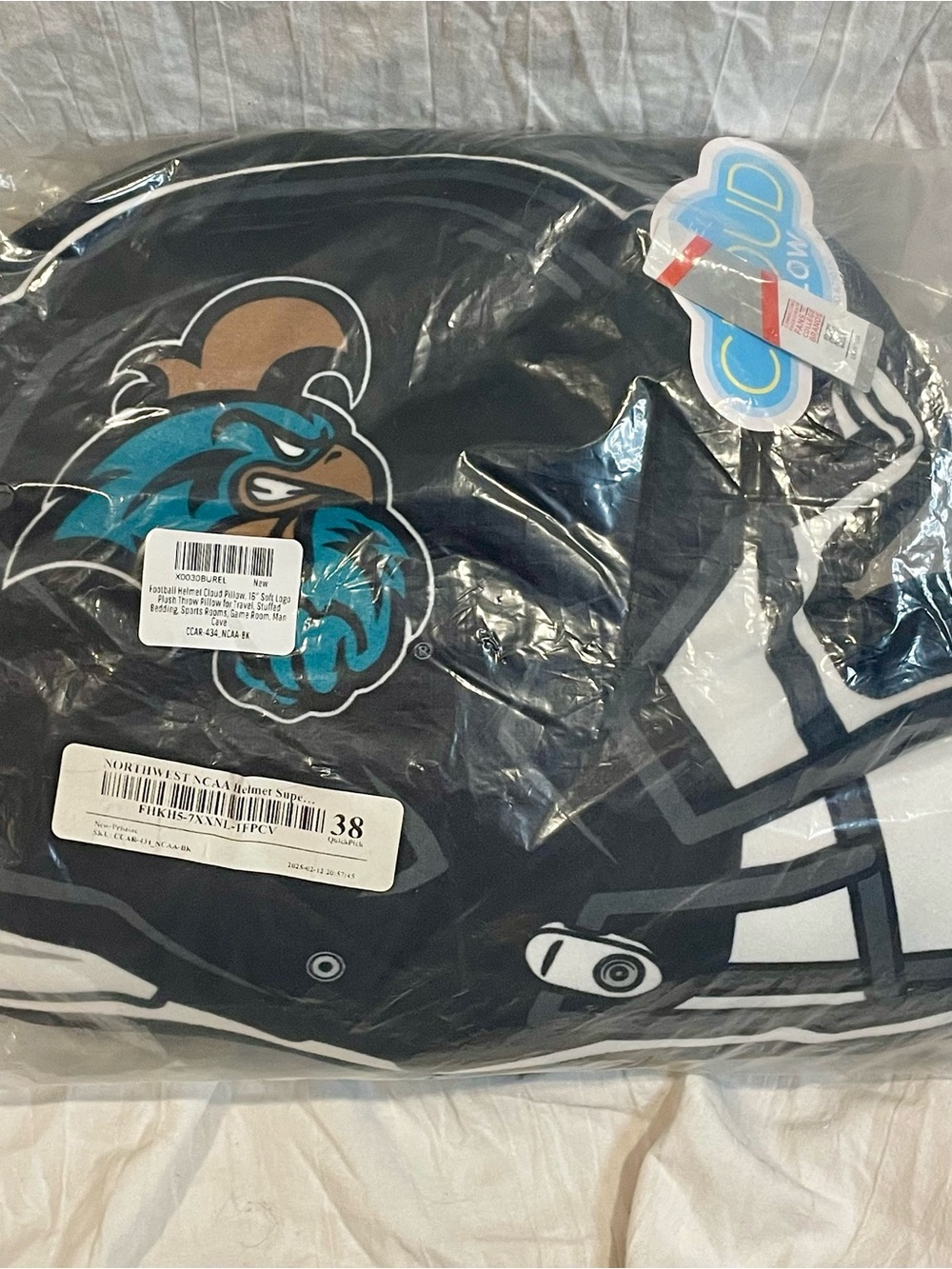 Coastal Carolina Chanticleers Cloud Pillow Football Helmet NWT Black